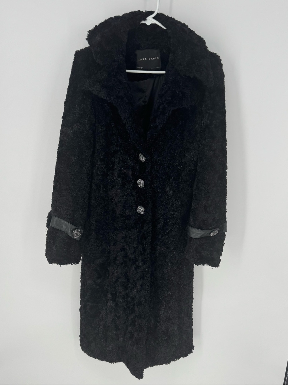Zara Black Faux Fur Teddy Coat